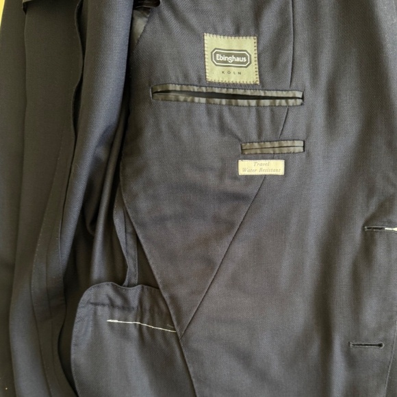 Canali 50R Midnight Blue Travel Water Resistant Blazer Woven Wool 2-Btn Jacket - Picture 10 of 12